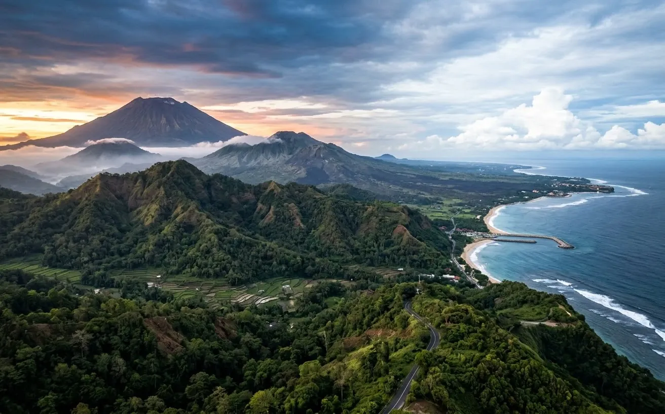 Bentang alam gunung dan pesisir Bali sebagai orientasi kaja dan kelod